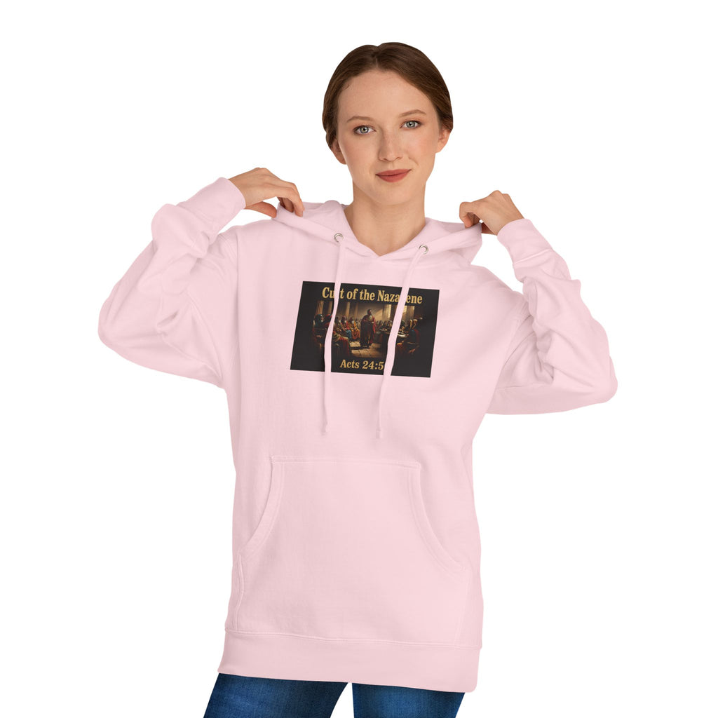 Christian Hoodie "Cult of the Nazarene" — Acts 24:5, Matthew 5:11 Verse Pullover multiple colors