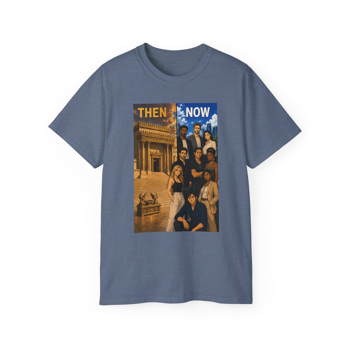 Then & Now Christian Graphic Tee — 2 Corinthians 6:16 Bible Verse Shirt