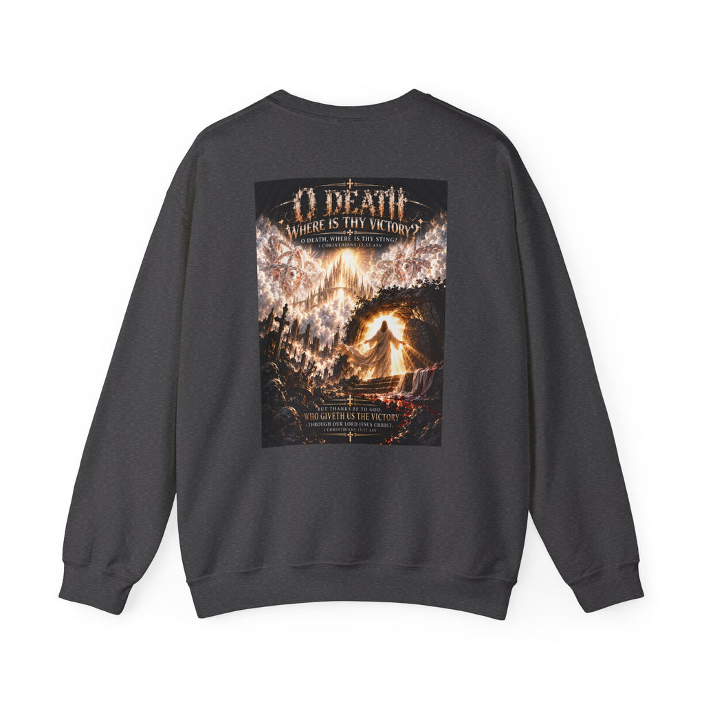 "O Death?" Holiday October Edition Crewneck sweatshirt Gothic Scripture Graphic