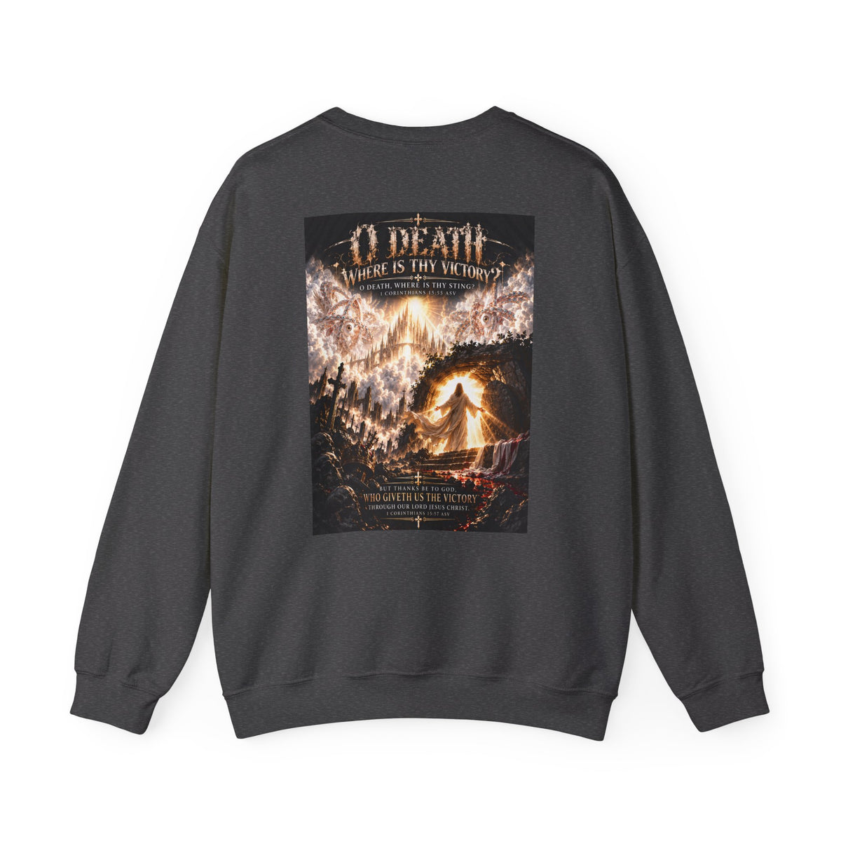 "O Death?" Holiday October Edition Crewneck sweatshirt Gothic Scripture Graphic