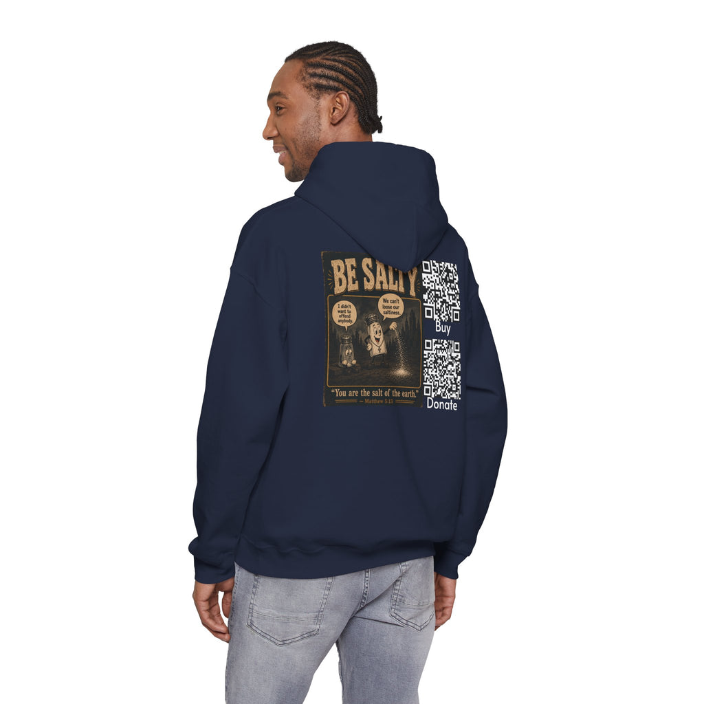 Salt the Earth "Ad version" Hoodie — "Salt the Earth" Matthew 5:13 Christian Graphic Pullover