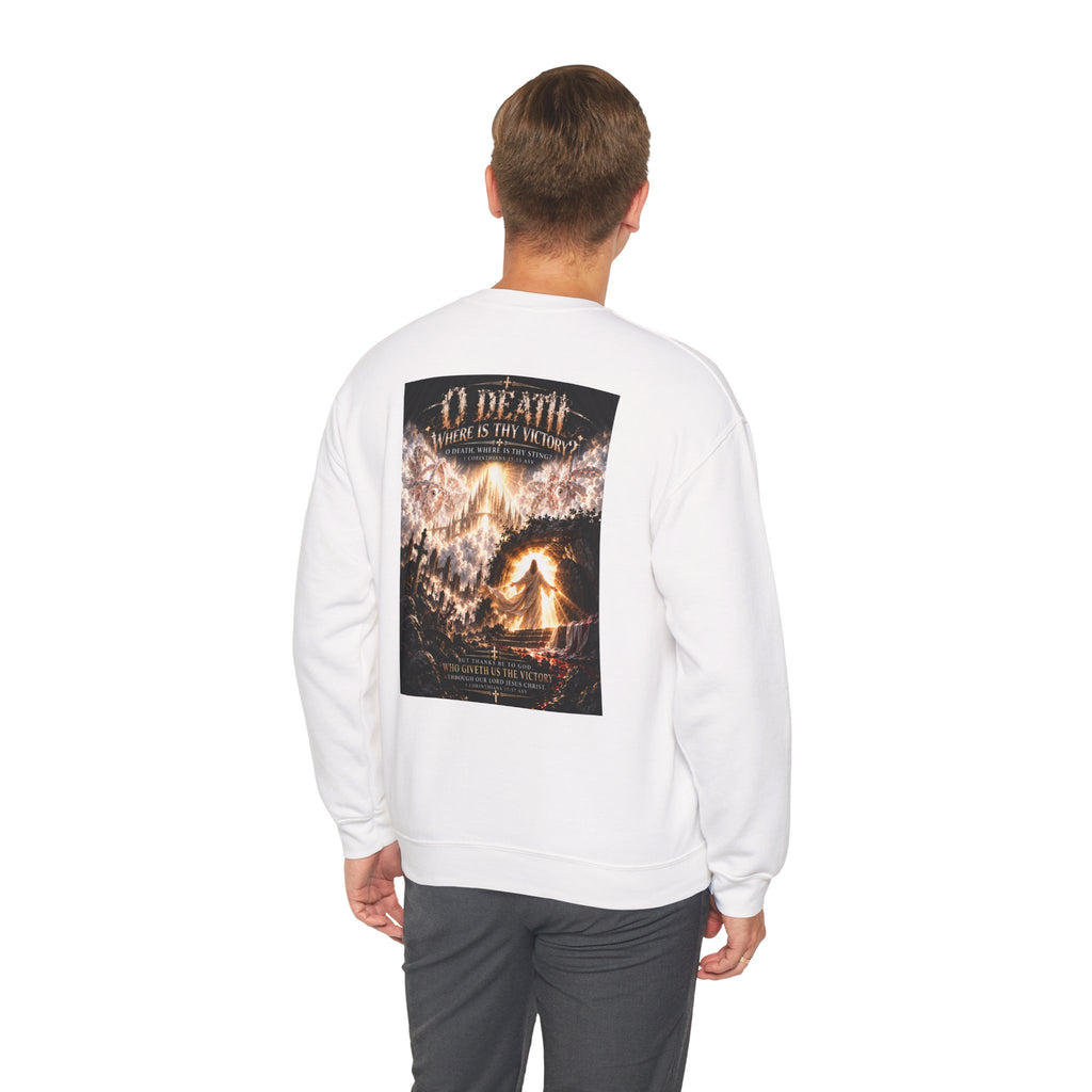 "O Death?" Holiday October Edition Crewneck sweatshirt Gothic Scripture Graphic