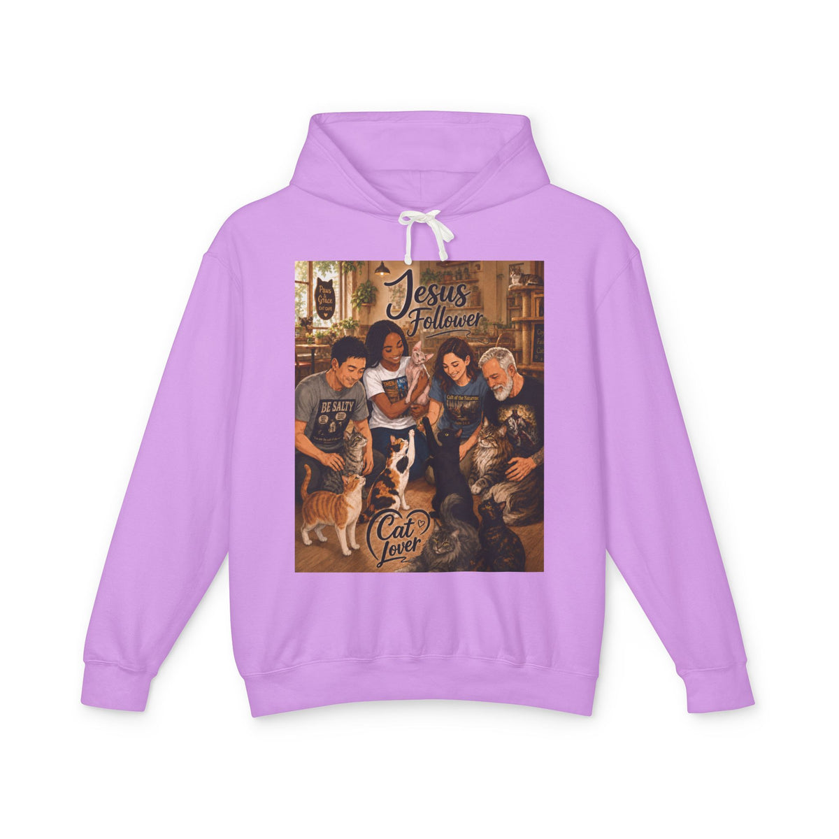 Cat Lover Jesus Follower Hoodie — Proverbs 12:10 Christian Pet Sweatshirt
