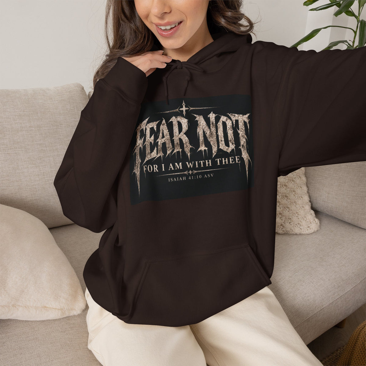 Fear Not Hoodie Holiday October edition — Christian Cross Graphic Hooded Sweatshirt