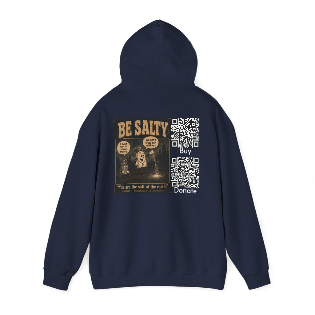 Salt the Earth "Ad version" Hoodie — "Salt the Earth" Matthew 5:13 Christian Graphic Pullover