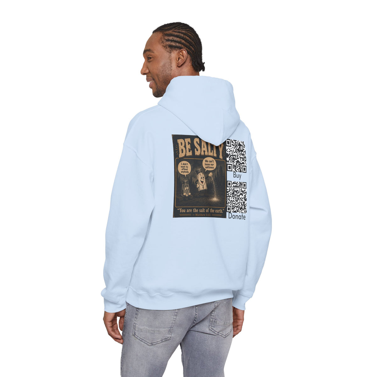 Salt the Earth "Ad version" Hoodie — "Salt the Earth" Matthew 5:13 Christian Graphic Pullover