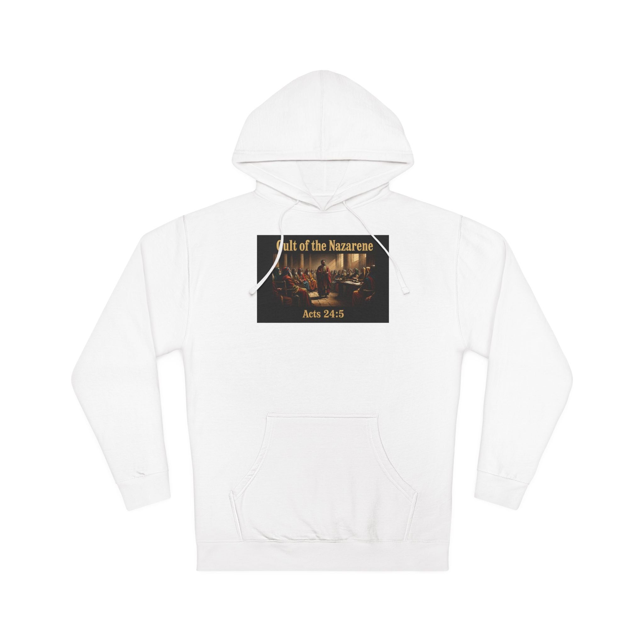 Christian Hoodie "Cult of the Nazarene" — Acts 24:5, Matthew 5:11 Verse Pullover multiple colors
