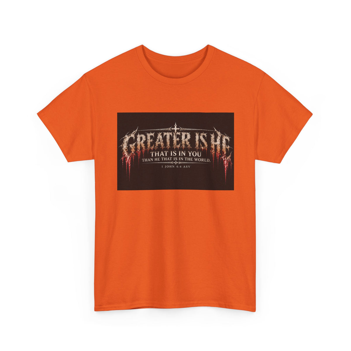 "Greater Is He" October Holliday line Edition Cross Faith Christian Graphic Tee - T-Shirt