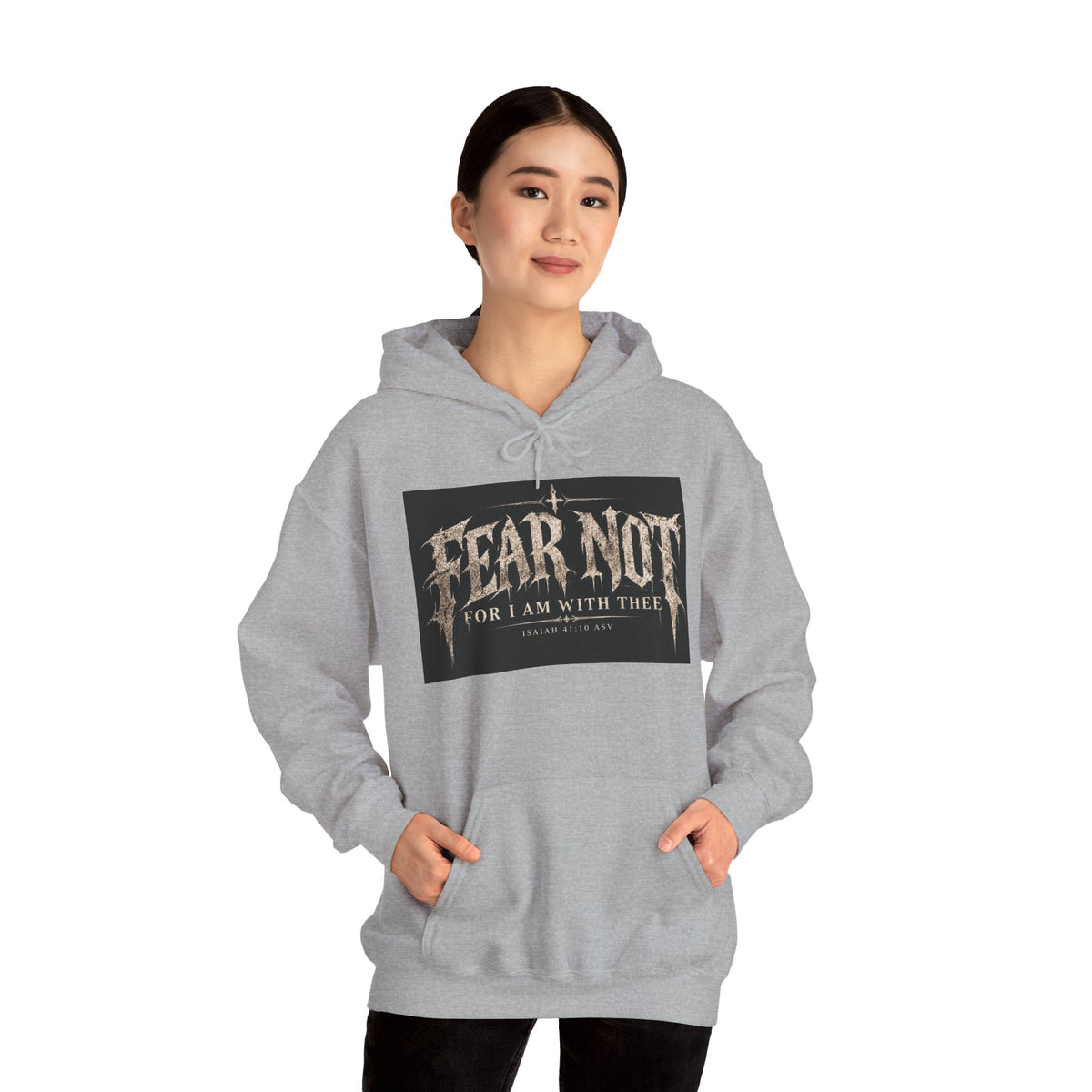 Fear Not Hoodie Holiday October edition — Christian Cross Graphic Hooded Sweatshirt
