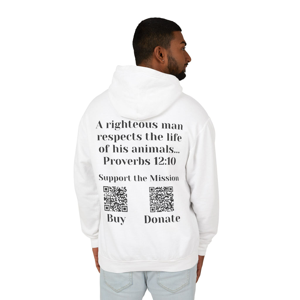 "Ad version" Cat Lover Hoodie — Proverbs 12:10 Christian Pet Sweatshirt