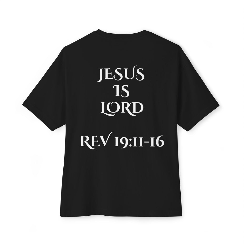 Jesus Is Lord Tee — King on White Horse Christian Graphic T‑Shirt (Rev. 19:11-16)