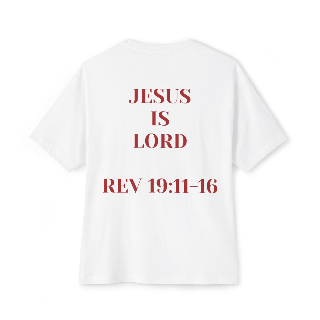 Jesus Is Lord Tee — King on White Horse Christian Graphic T‑Shirt (Rev. 19:11-16)