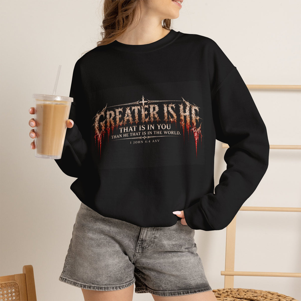 "Greater Is He" Holiday October Edition Cross Design