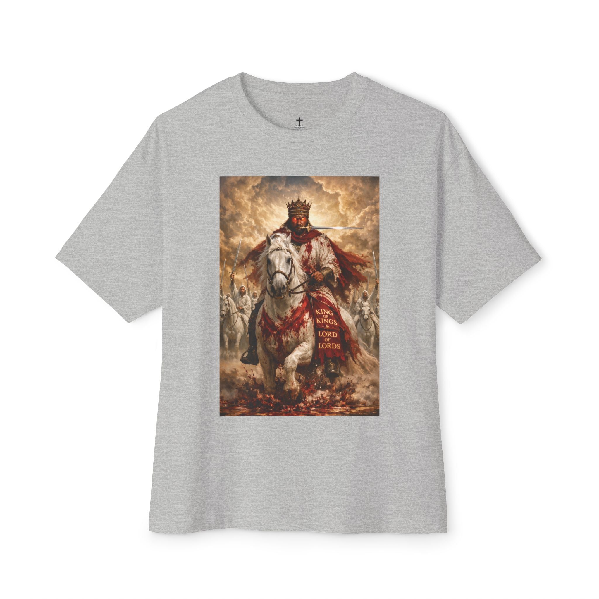 Jesus Is Lord Tee — King on White Horse Christian Graphic T‑Shirt (Rev. 19:11-16)