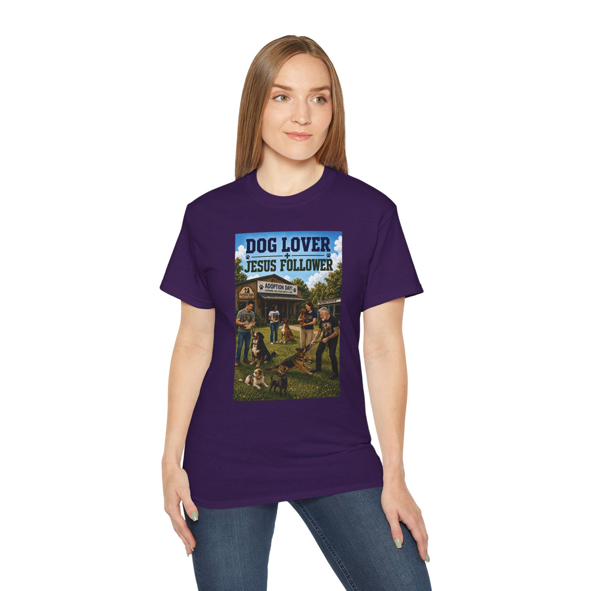 Jesus Follower Dog Lover T-Shirt — Proverbs 12:10 Dog adoption Faith Tee