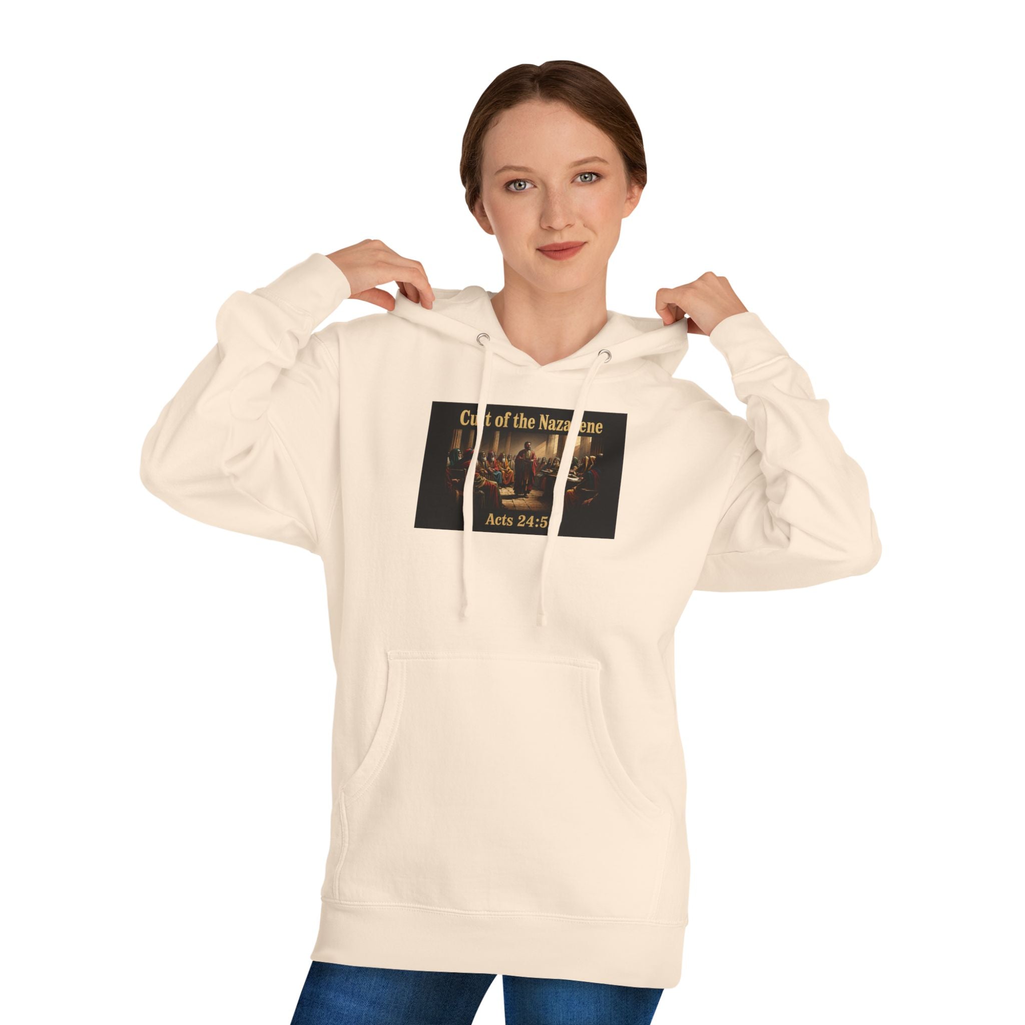 Christian Hoodie "Cult of the Nazarene" — Acts 24:5, Matthew 5:11 Verse Pullover multiple colors