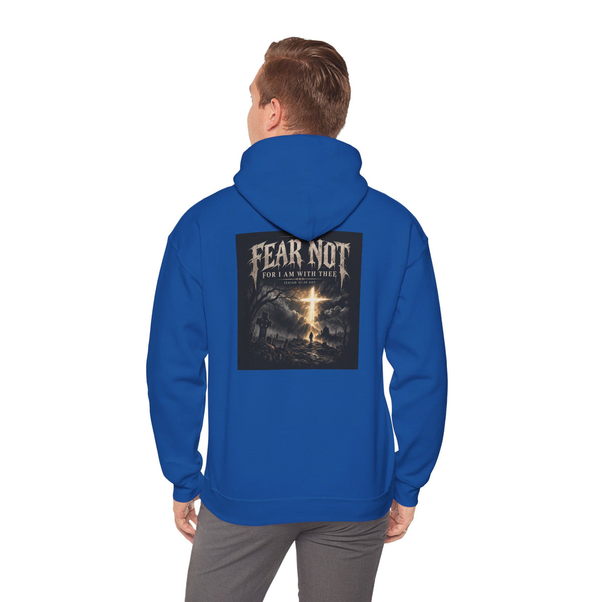 Fear Not Hoodie Holiday October edition — Christian Cross Graphic Hooded Sweatshirt
