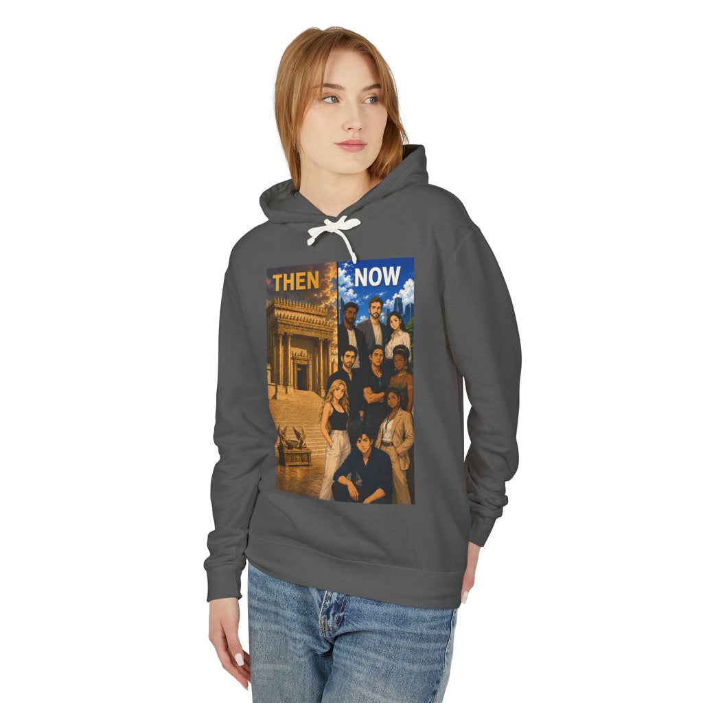 Christian 'Then & Now' Hoodie — 2 Corinthians 6:16 Temple of the Living God Sweatshirt