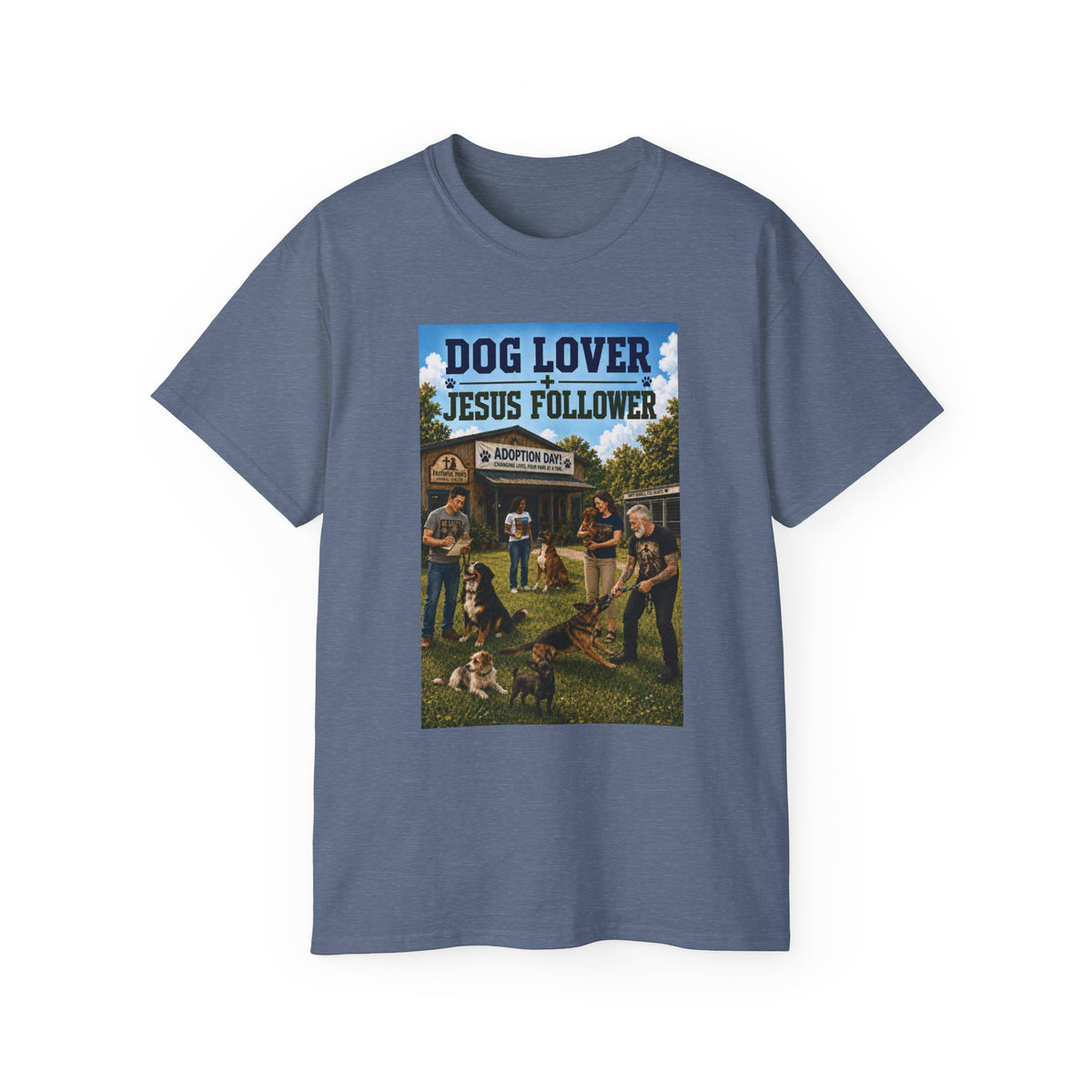 Jesus Follower Dog Lover T-Shirt — Proverbs 12:10 Dog adoption Faith Tee