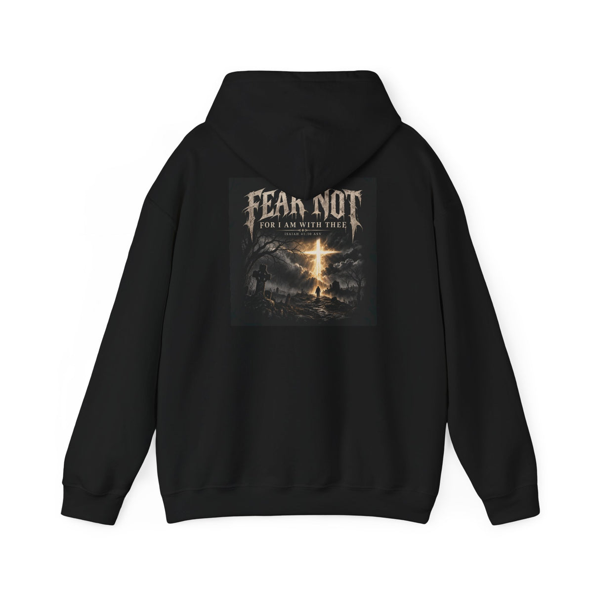 Fear Not Hoodie Holiday October edition — Christian Cross Graphic Hooded Sweatshirt