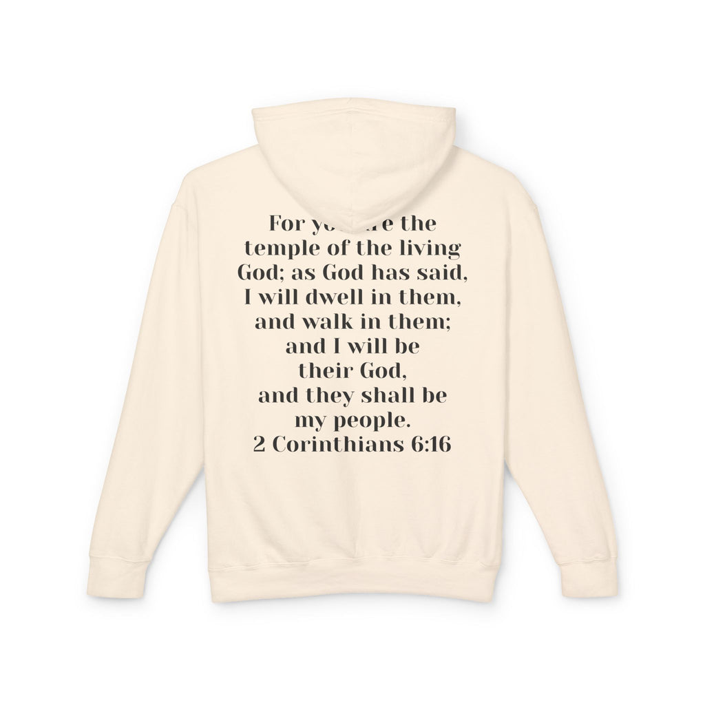 Then & Now Hoodie non-animated — 'You Are the Temple' 2 Corinthians 6:16 Christian Pullover