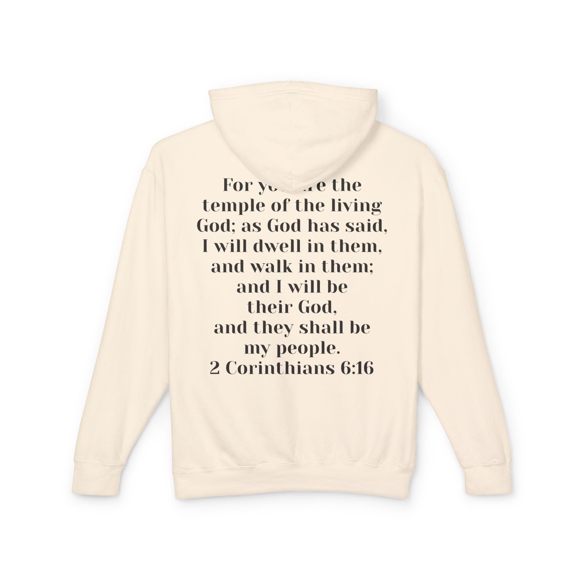 Then & Now Hoodie non-animated — 'You Are the Temple' 2 Corinthians 6:16 Christian Pullover