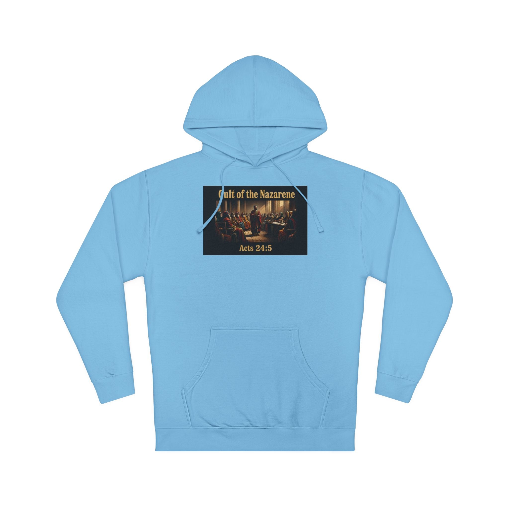 Christian Hoodie "Cult of the Nazarene" — Acts 24:5, Matthew 5:11 Verse Pullover multiple colors