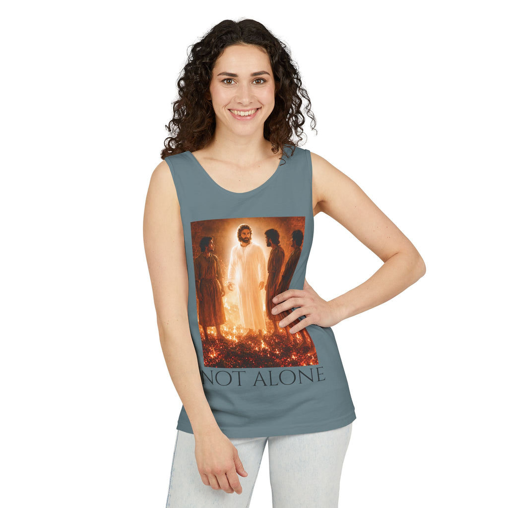 'Not Alone' Tank Top — Jesus with Four Men, Daniel 3:25 Scripture Tank