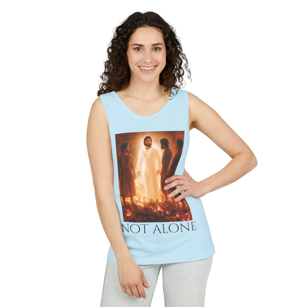 'Not Alone' Tank Top — Jesus with Four Men, Daniel 3:25 Scripture Tank