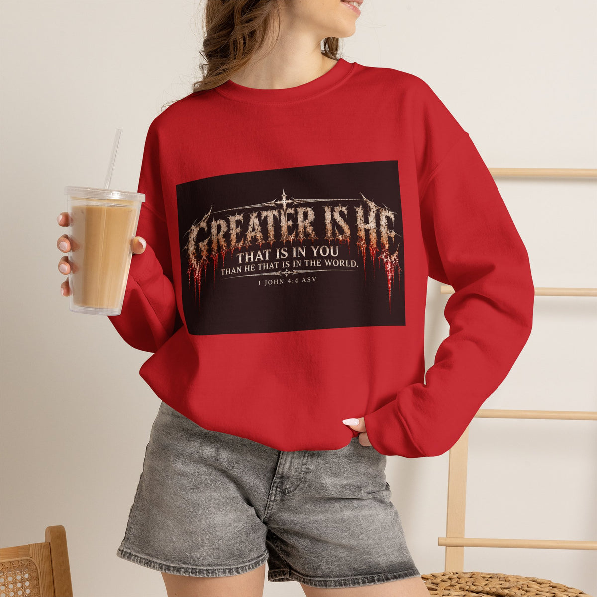 "Greater Is He" Holiday October Edition Cross Design