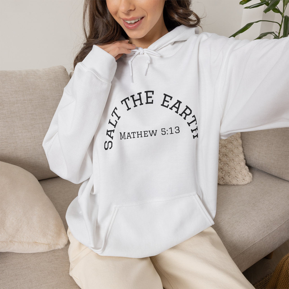 Salt the Earth Hoodie — "Salt the Earth" Matthew 5:13 Christian Graphic Pullover