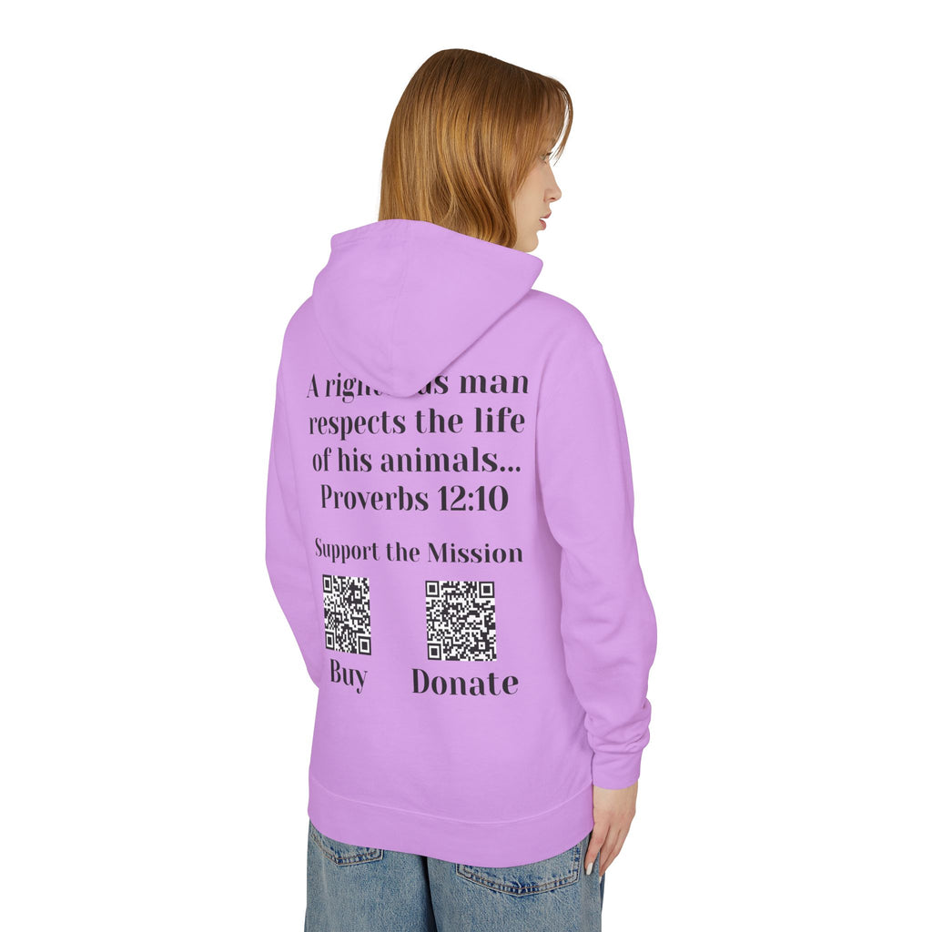 "Ad version" Cat Lover Hoodie — Proverbs 12:10 Christian Pet Sweatshirt