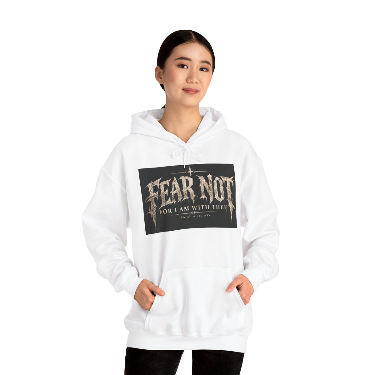 Fear Not Hoodie Holiday October edition — Christian Cross Graphic Hooded Sweatshirt