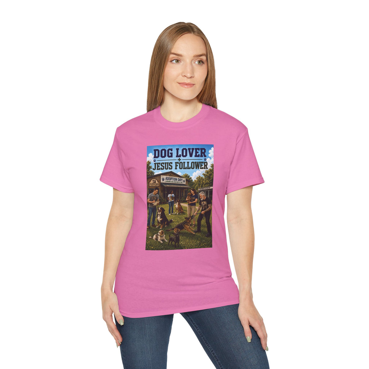 Jesus Follower Dog Lover T-Shirt — Proverbs 12:10 Dog adoption Faith Tee