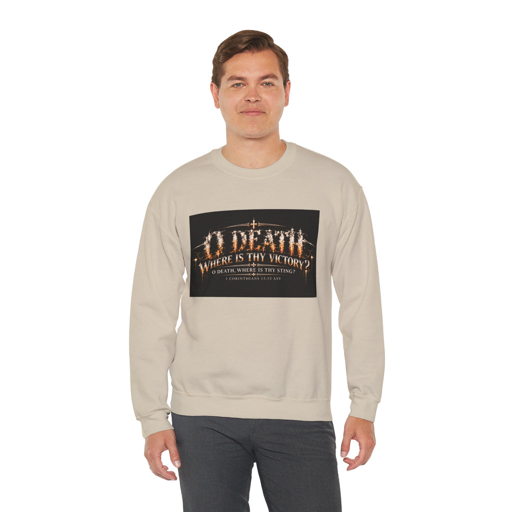 "O Death?" Holiday October Edition Crewneck sweatshirt Gothic Scripture Graphic