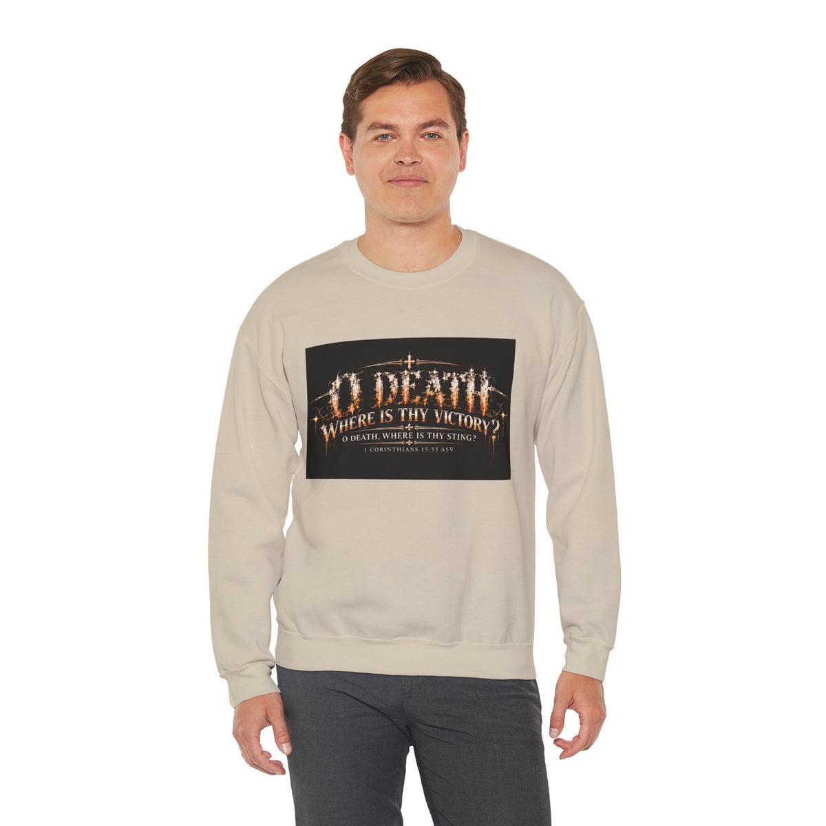 "O Death?" Holiday October Edition Crewneck sweatshirt Gothic Scripture Graphic