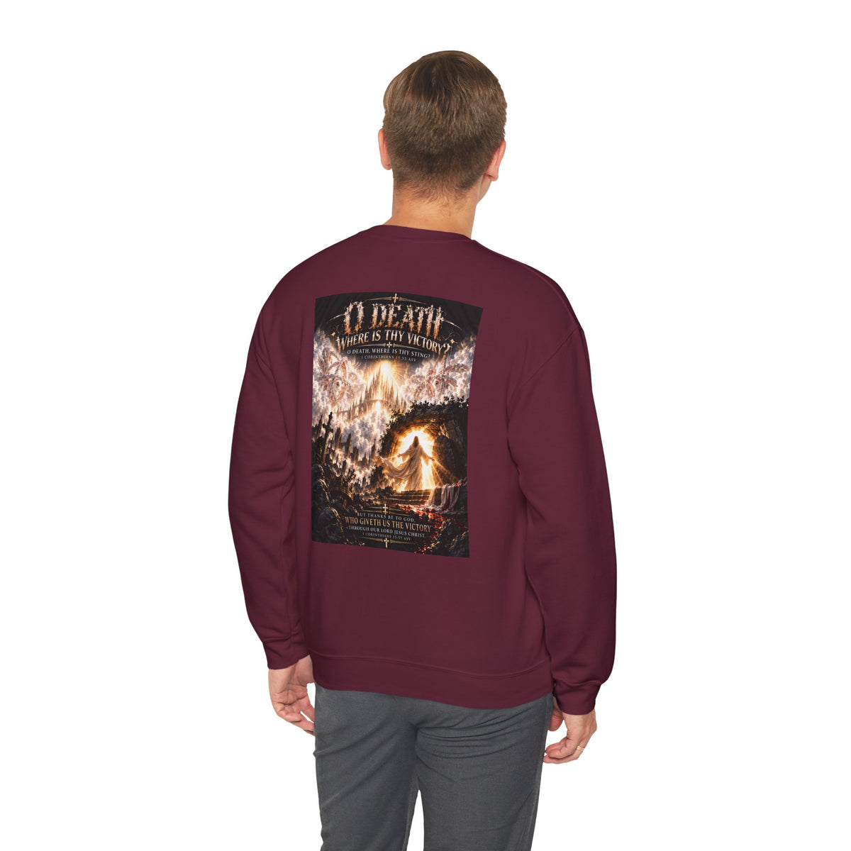 "O Death?" Holiday October Edition Crewneck sweatshirt Gothic Scripture Graphic