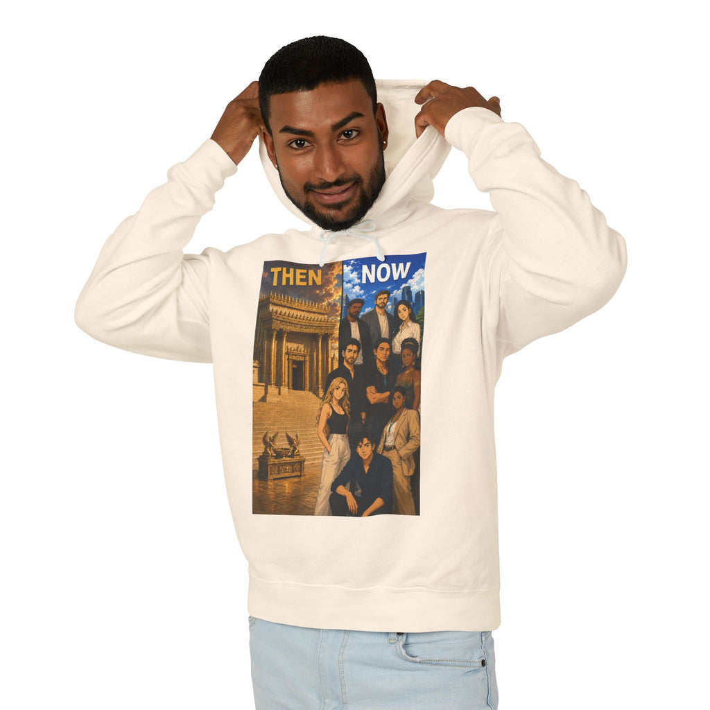 Christian 'Then & Now' Hoodie — 2 Corinthians 6:16 Temple of the Living God Sweatshirt