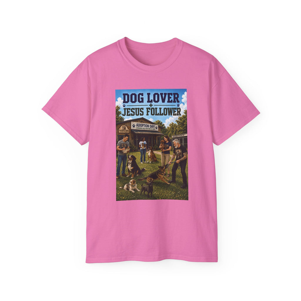 Jesus Follower Dog Lover T-Shirt — Proverbs 12:10 Dog adoption Faith Tee