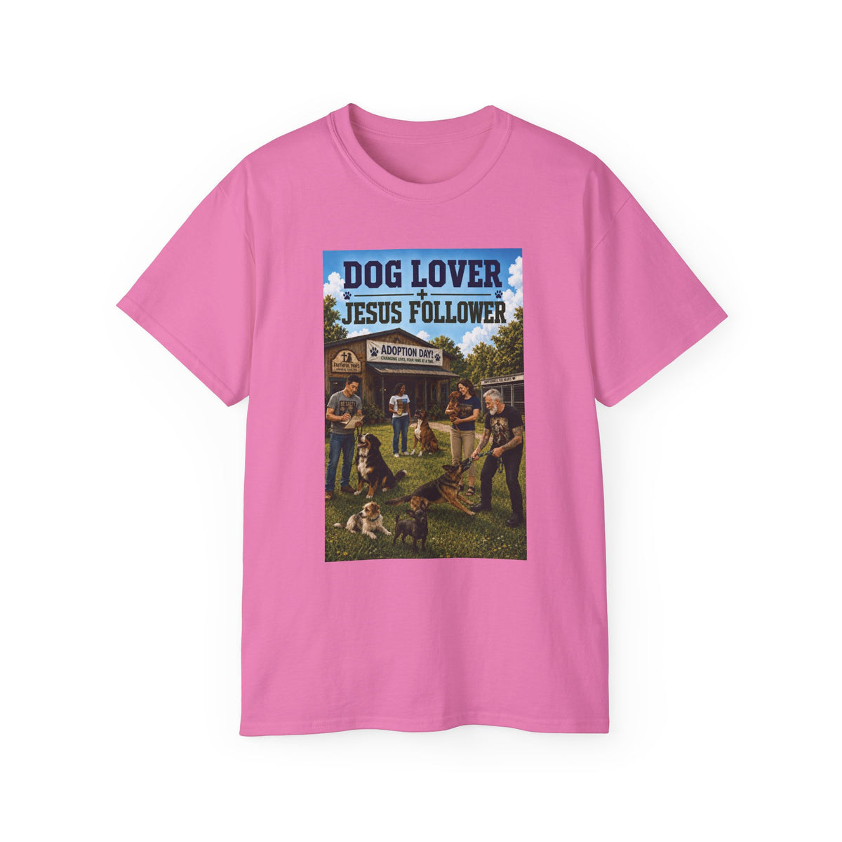 Jesus Follower Dog Lover T-Shirt — Proverbs 12:10 Dog adoption Faith Tee