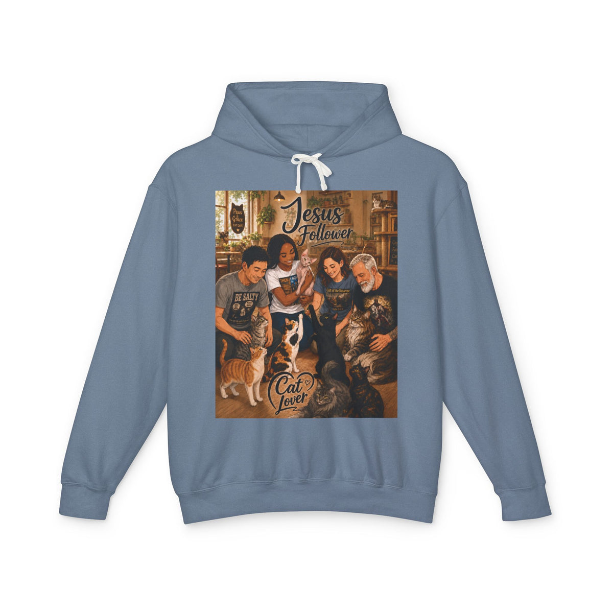 Cat Lover Jesus Follower Hoodie — Proverbs 12:10 Christian Pet Sweatshirt