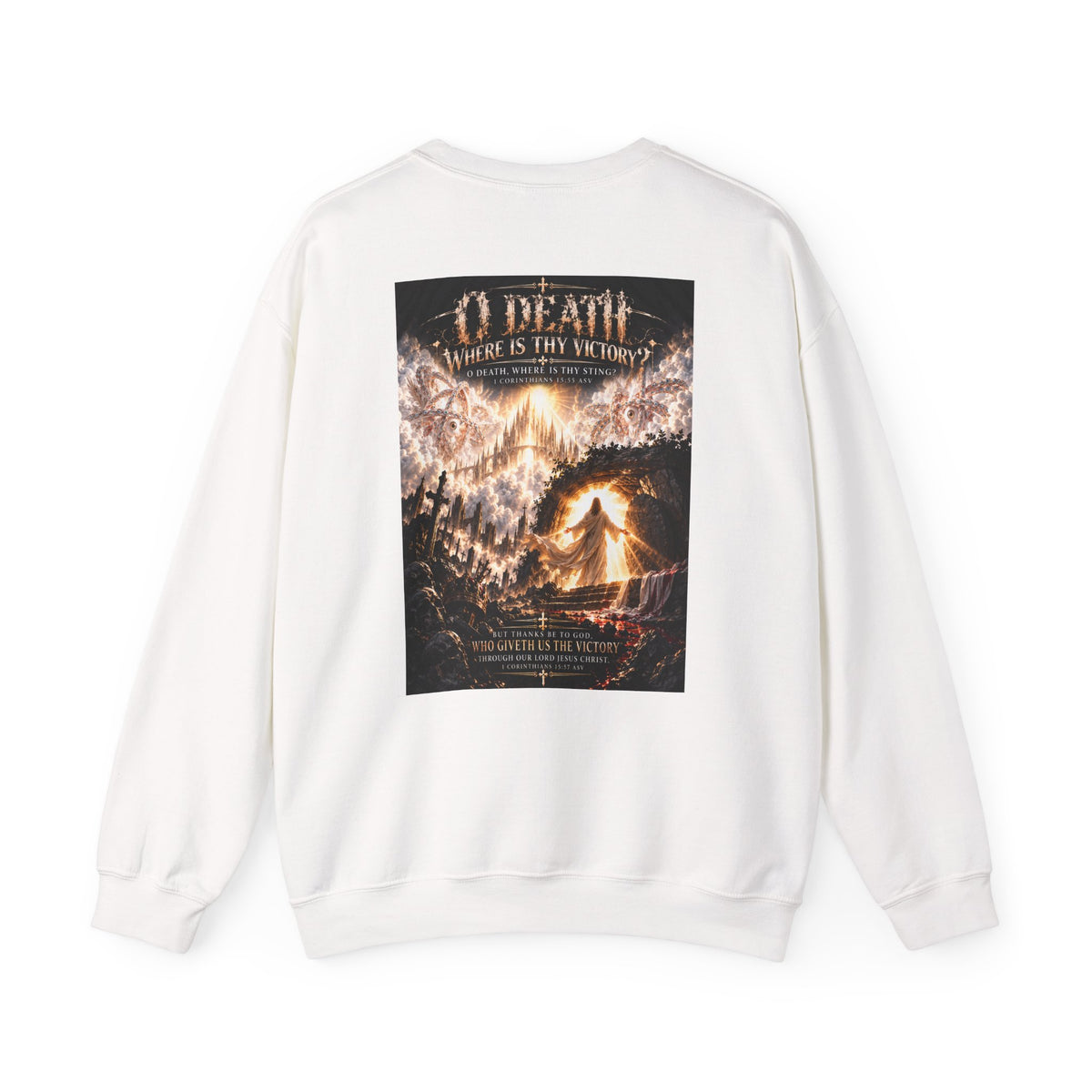 "O Death?" Holiday October Edition Crewneck sweatshirt Gothic Scripture Graphic