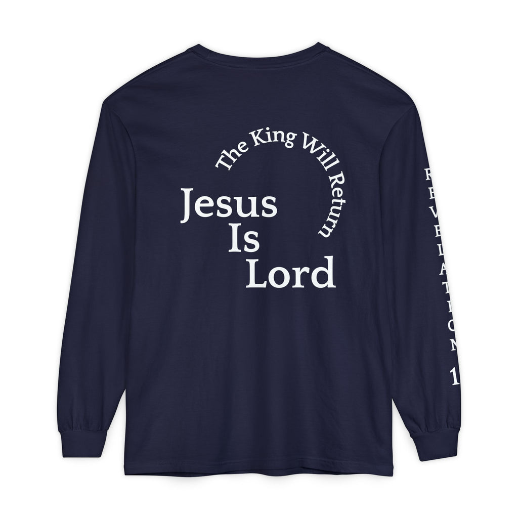 Jesus Is Lord Long Sleeve Tee — Regal Christian Warrior Graphic Shirt