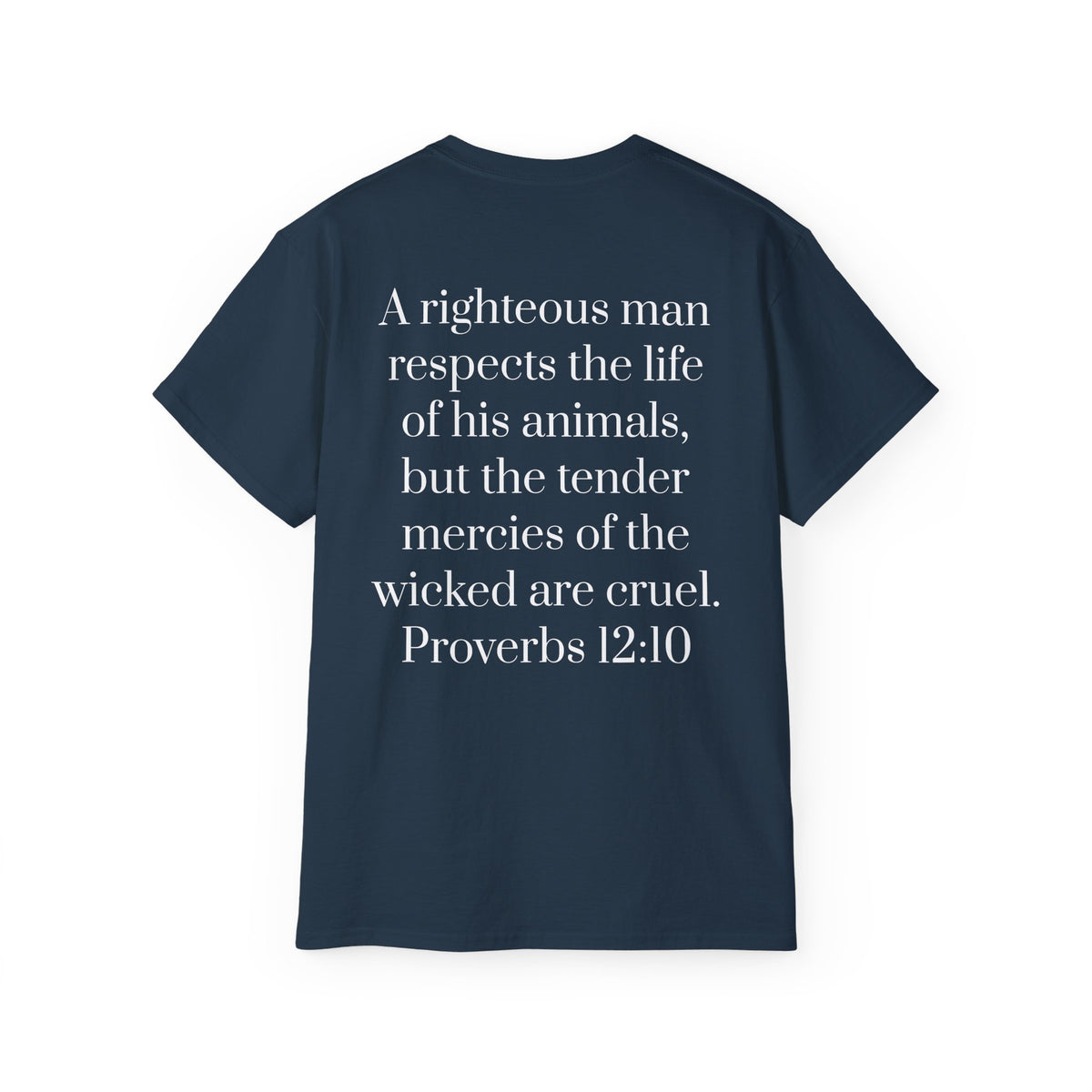 Jesus Follower Dog Lover T-Shirt — Proverbs 12:10 Dog adoption Faith Tee