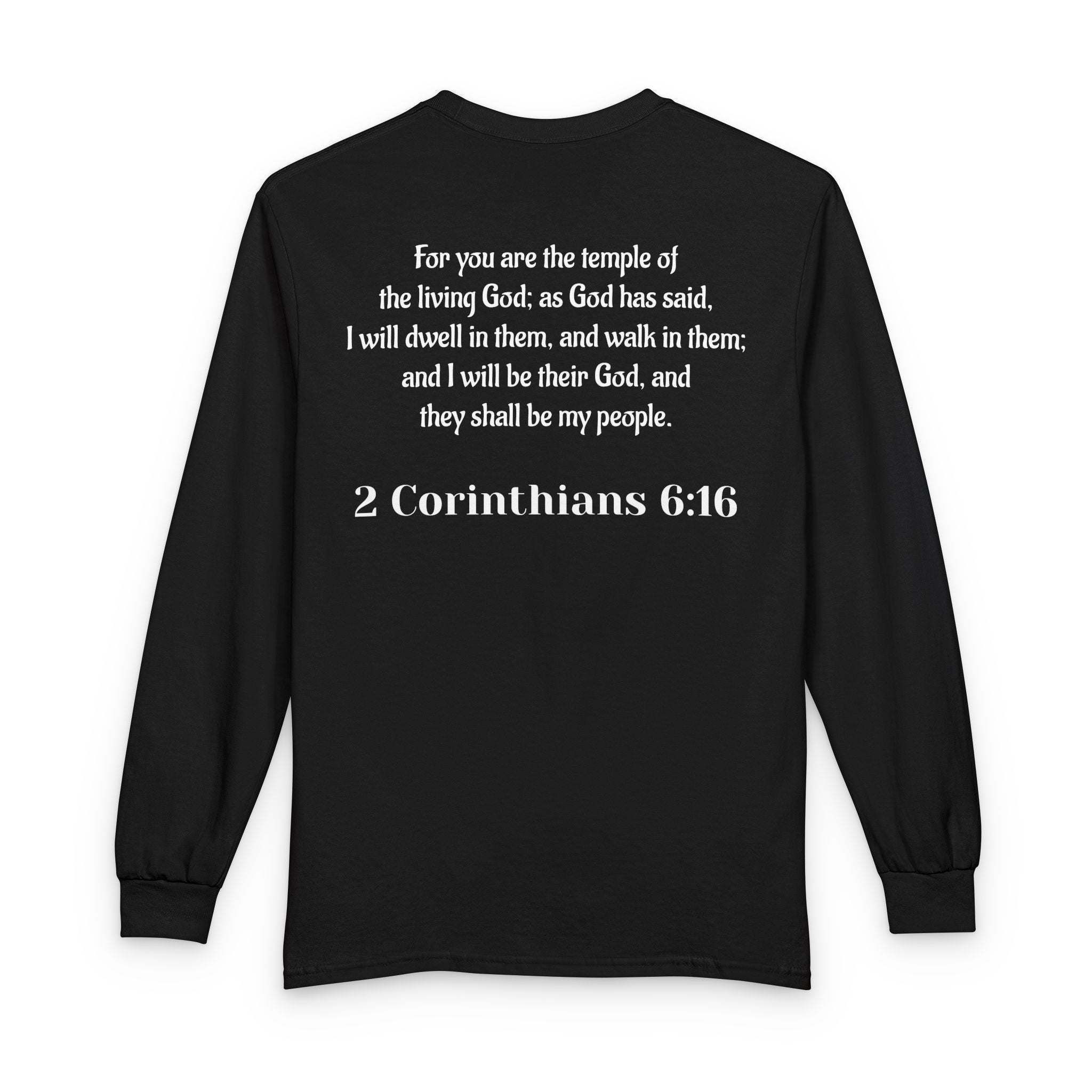 Animated Then & Now Long Sleeve Tee — 2 Corinthians 6:16 Scripture Shirt