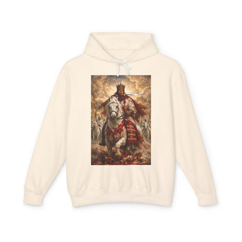 'Jesus Is Lord' Ad Variant Hoodie — with Revelation 19:11-16 Christian Graphic