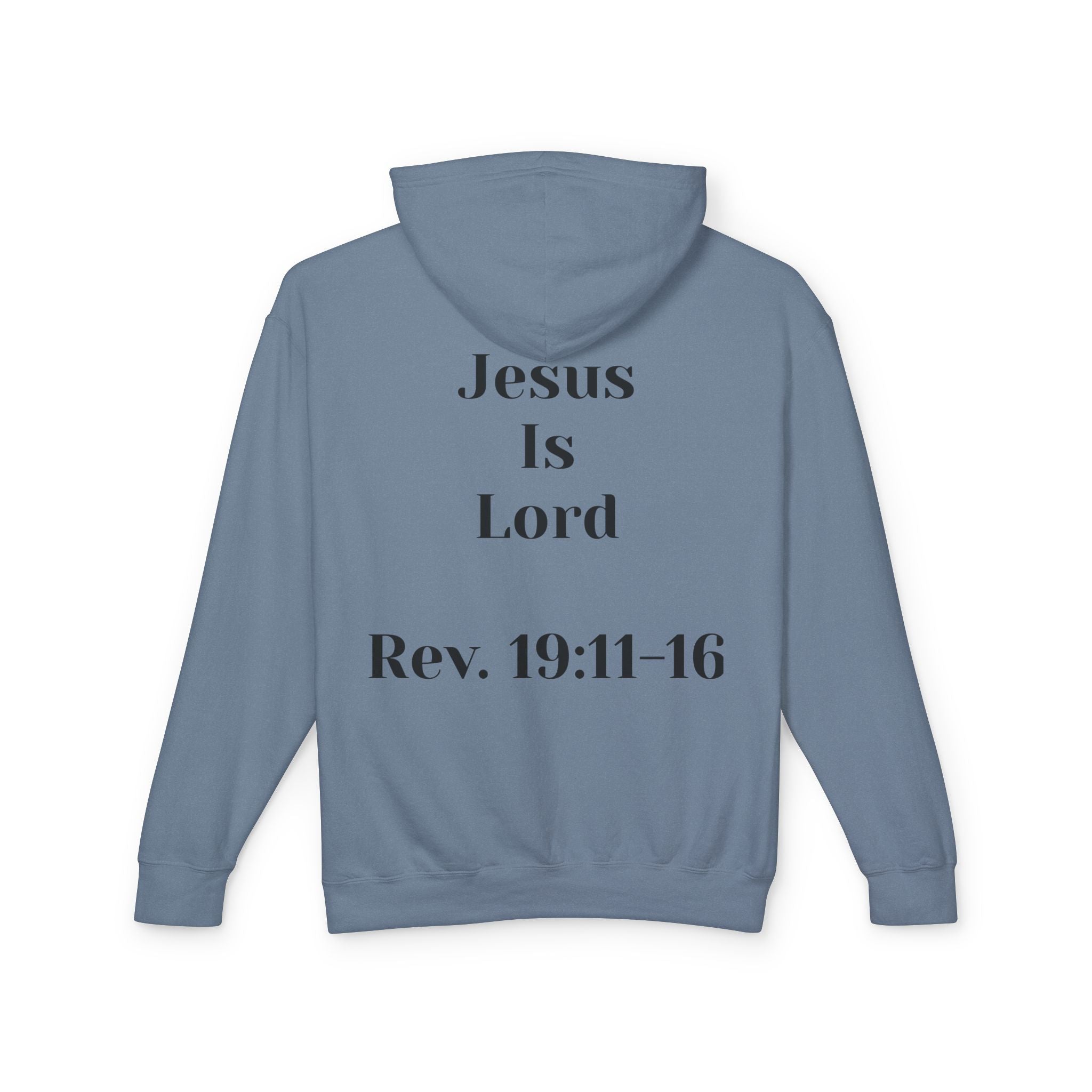 Christian Hoodie — 'Jesus Is Lord' with Revelation 19:11-16 Graphic
