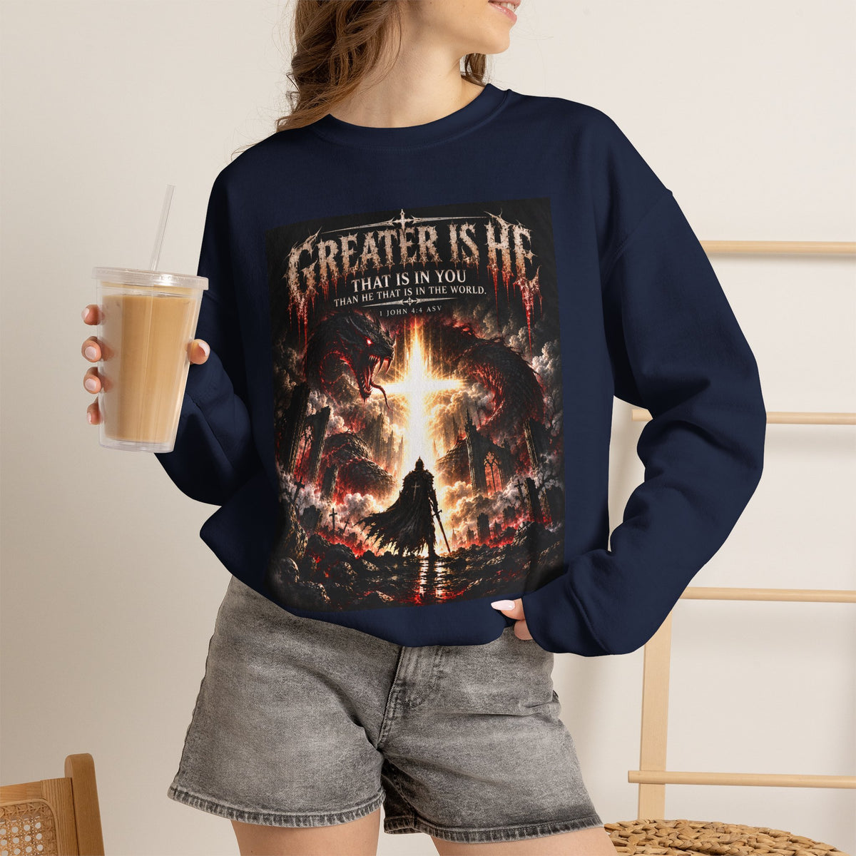 "Greater Is He" Ad Edition Holiday October Edition Cross Design
