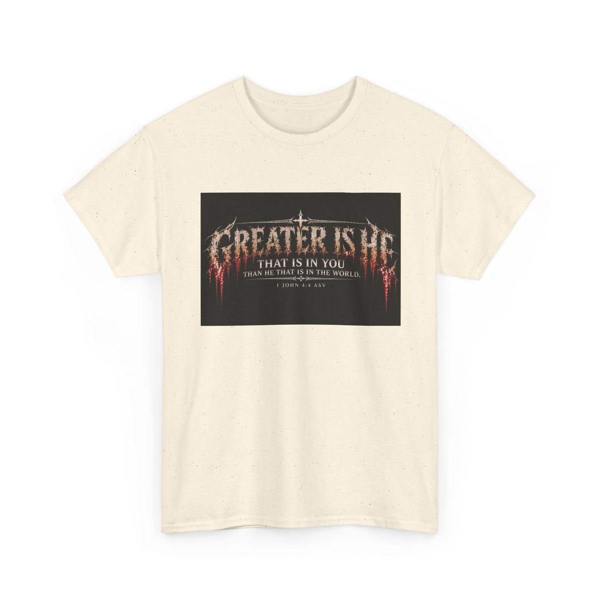 "Greater Is He" October Holliday line Edition Cross Faith Christian Graphic Tee - T-Shirt