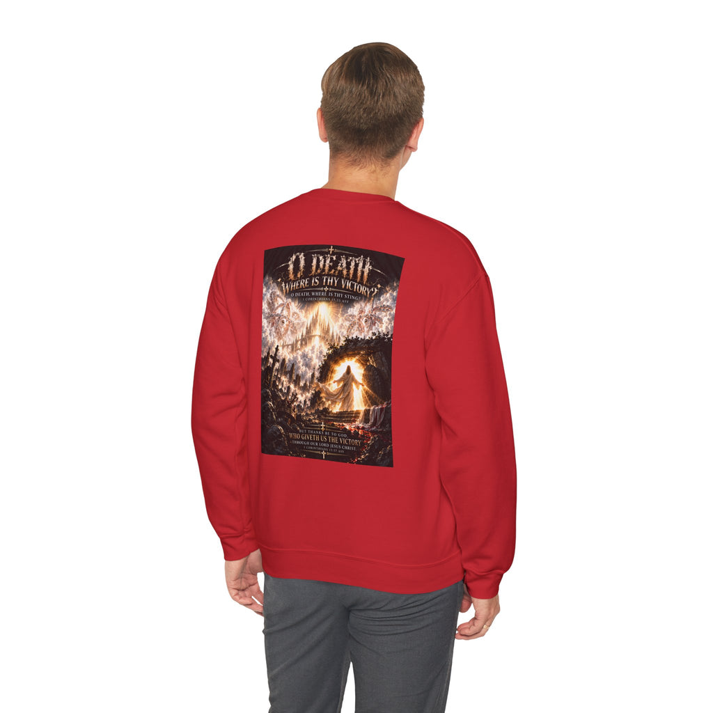 "O Death?" Holiday October Edition Crewneck sweatshirt Gothic Scripture Graphic